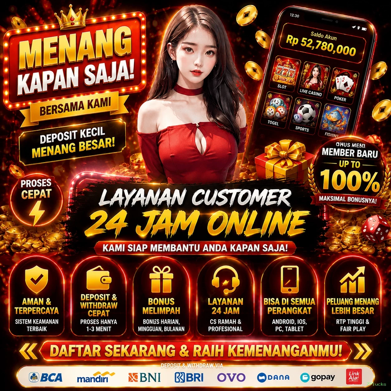 77lucks Bonus Menarik